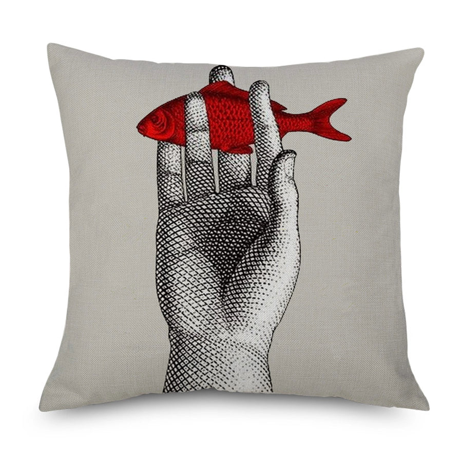 Coijn decorativo Fornasetti Hand Red Fish