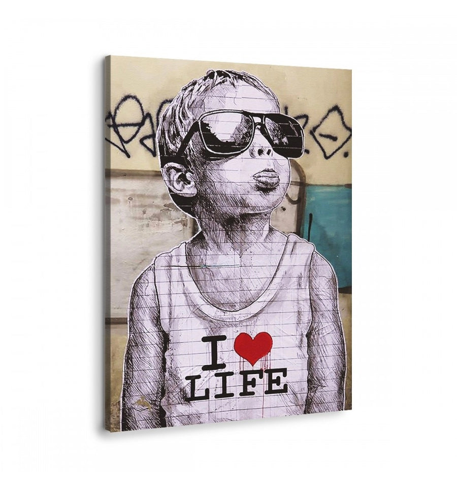 i love life de Banksy cuadro moderno