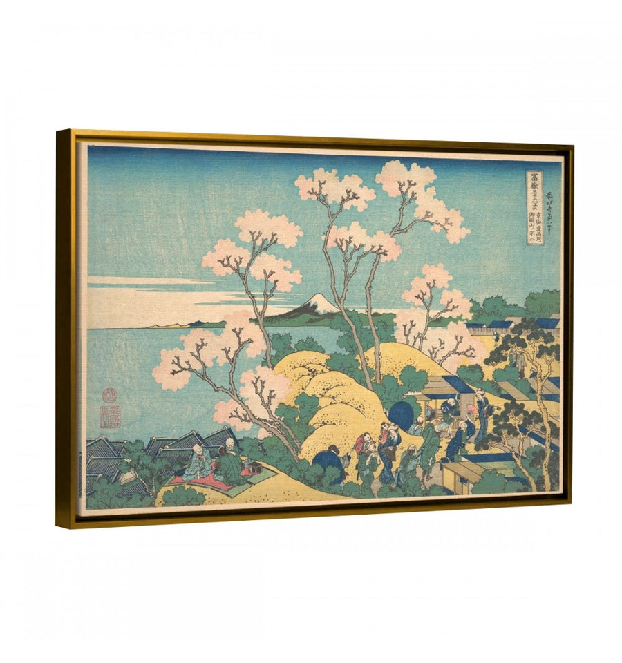 Katsushika - Hokusai cuadro decorativo marco dorado