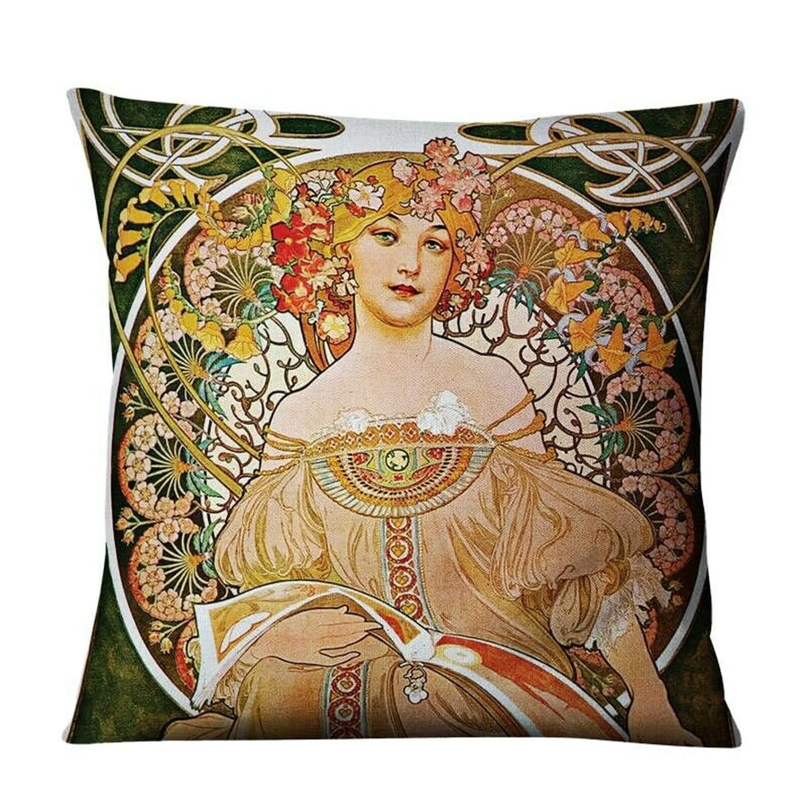 Cojin decorativo arte Alpinos Mucha Vintage