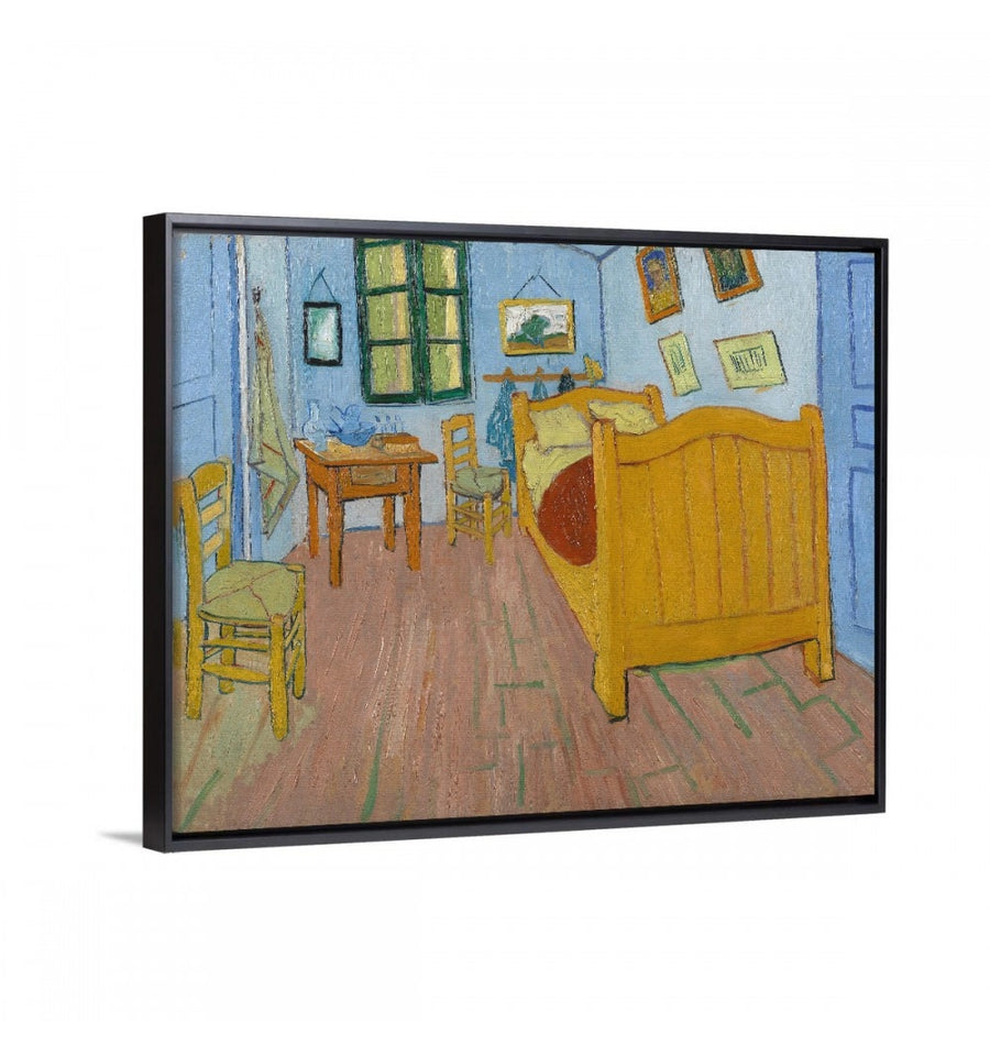 cuadro decorativo la habitación de van gogh con marco flotante negro