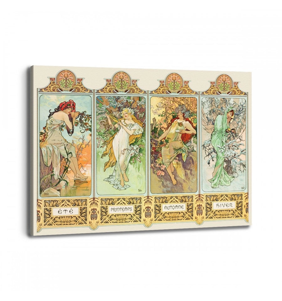 Las 4 estaciones - Alphonse Mucha cuadro decorativo