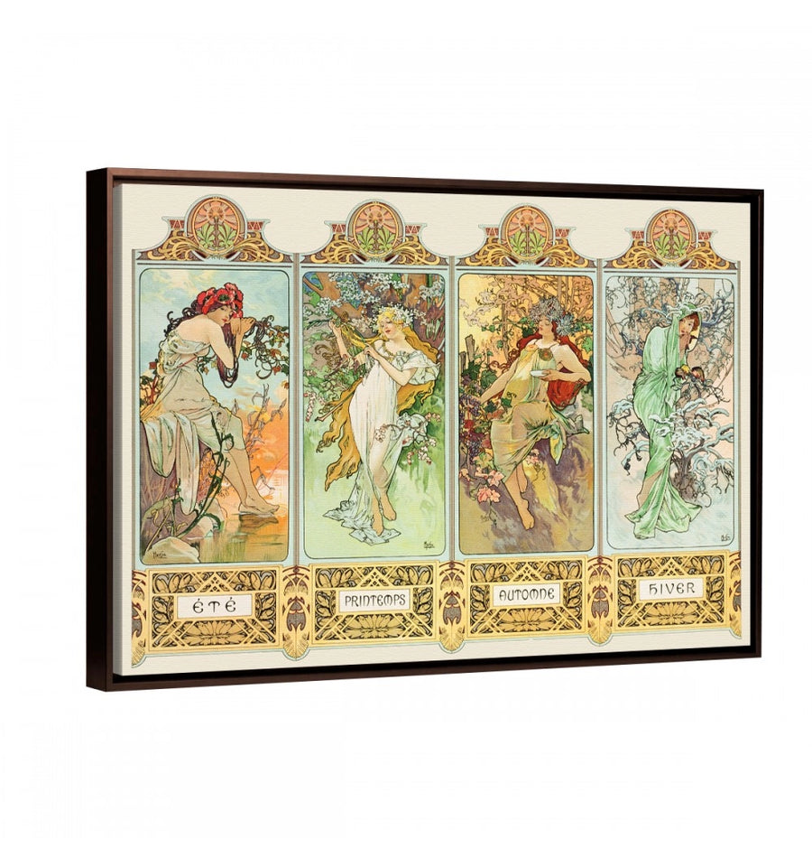 Las 4 estaciones - Alphonse Mucha marco chocolate