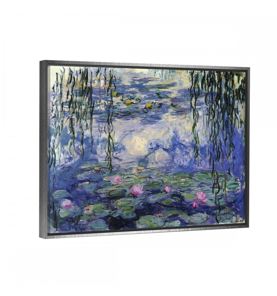 cuadro canvas nenúfares de claude monet marco plata