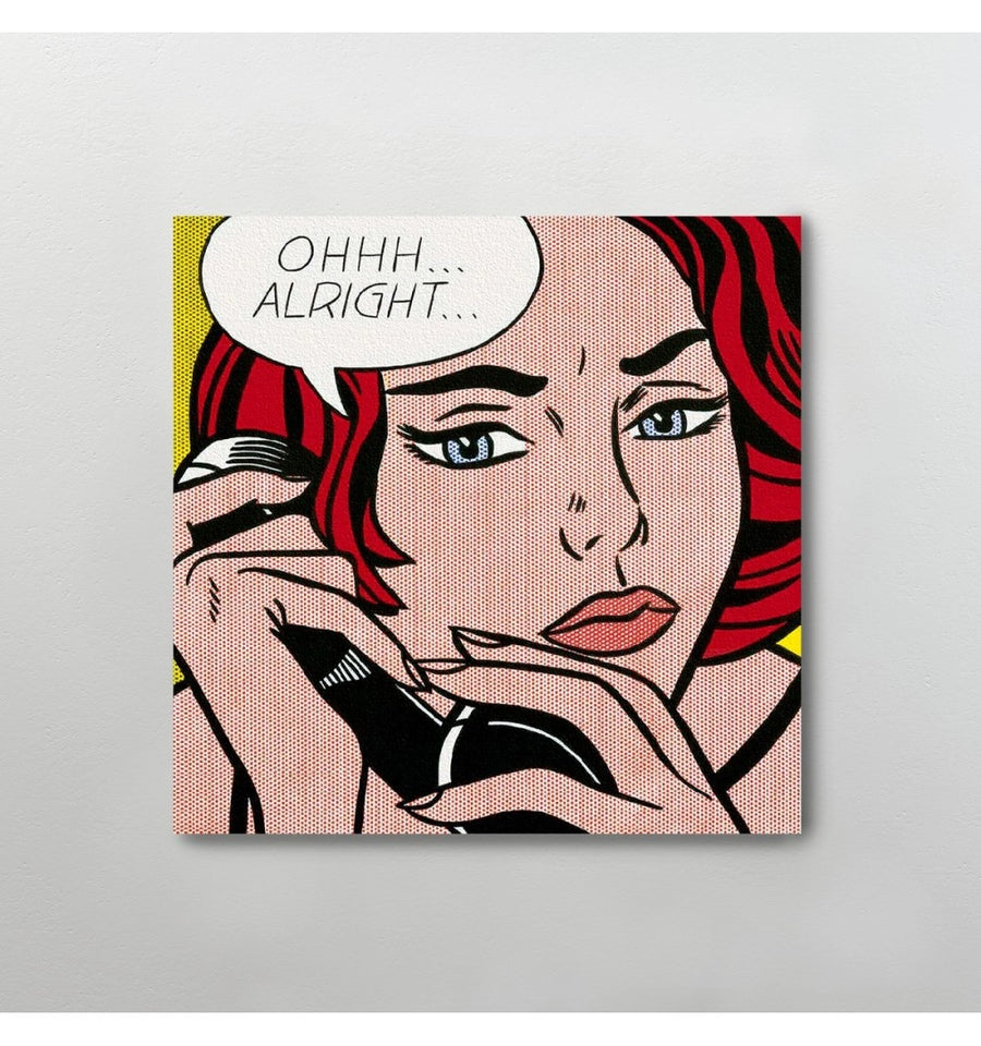  Cuadro decorativo Labios Pop - Roy Lichtenstein- fondo gris