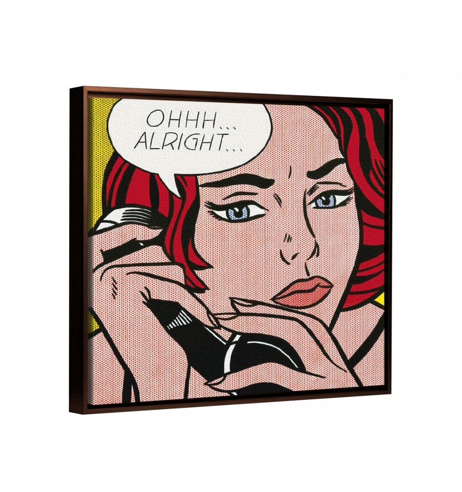  Cuadro decorativo Labios Pop - Roy Lichtenstein- marco chocolate