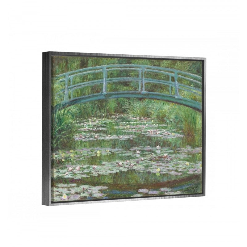 Canvas decorativo puente japone de claude monet con enmarcado flotante plata