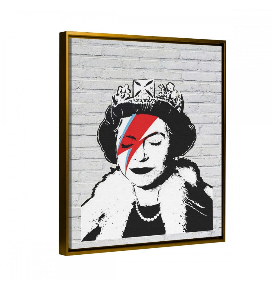 cuadro decorativo reina Elizabeth con marco flotante