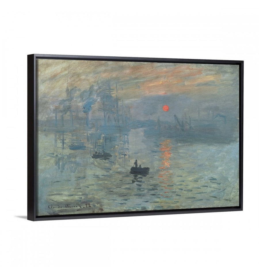 Sol naciente de monet con marco flotante negro