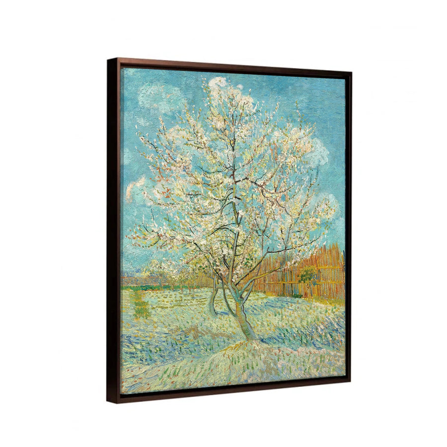 Canvas con marco caoba de Van Gogh Durazno en Flor