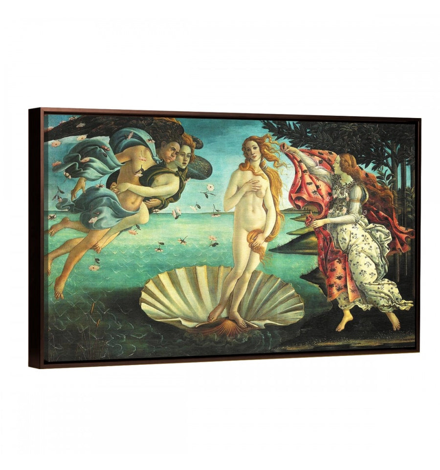 el nacimiento de venus de botticelli con marco flotante