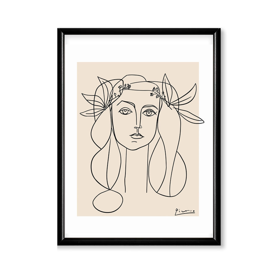 Cabeza Mujer Picasso Minimalista Line Art