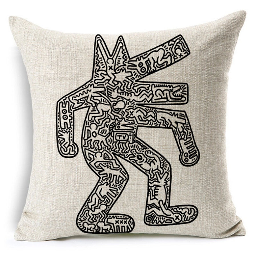 Dog arte de keith Harin en almohada 